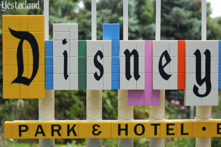 LEGO model of Disneyland’s iconic Harbor Blvd. sign