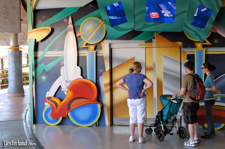 Rocket to the Moon homage at an entrance to the Innoventions at Disneyland