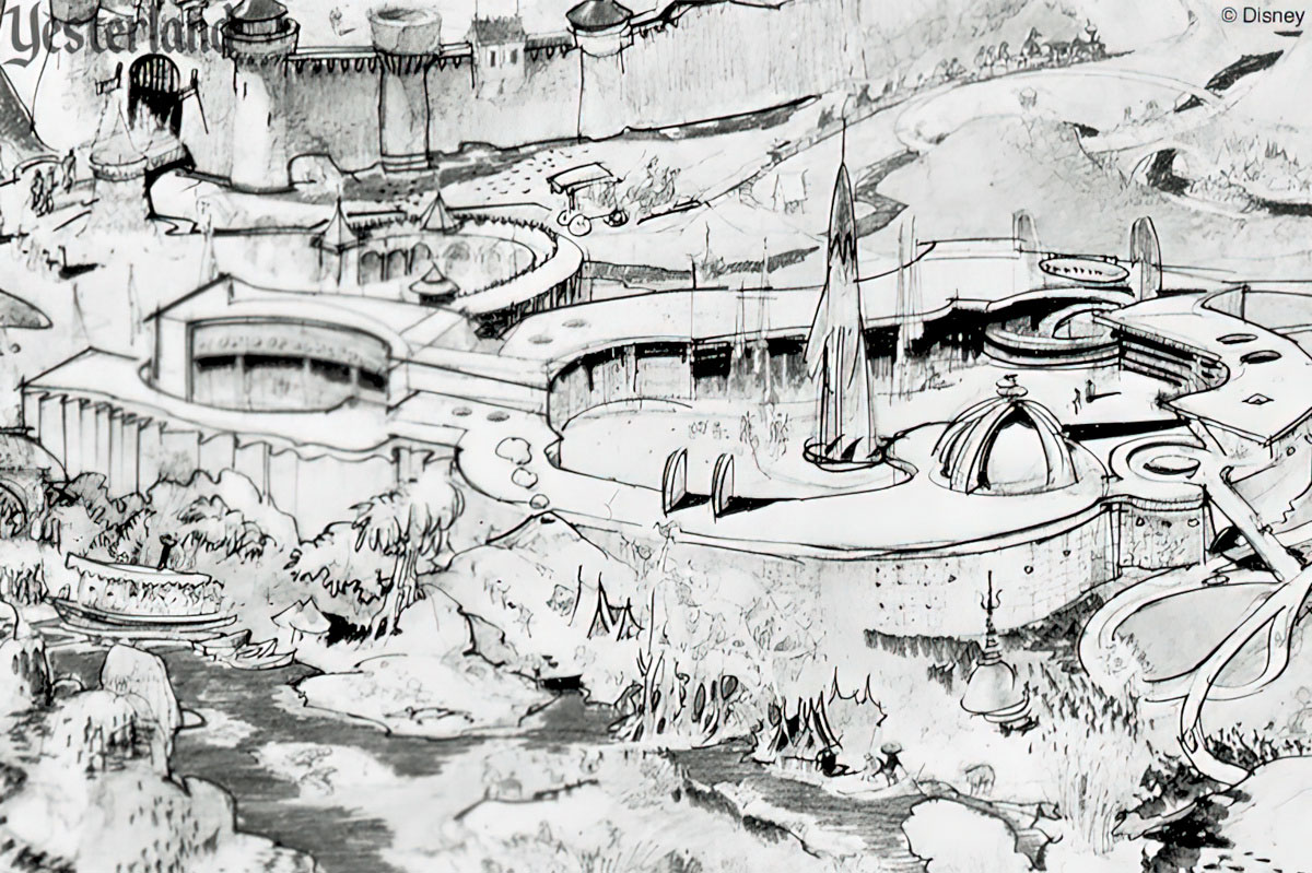 detail from Herb Ryman Disneyland drawing, 1953