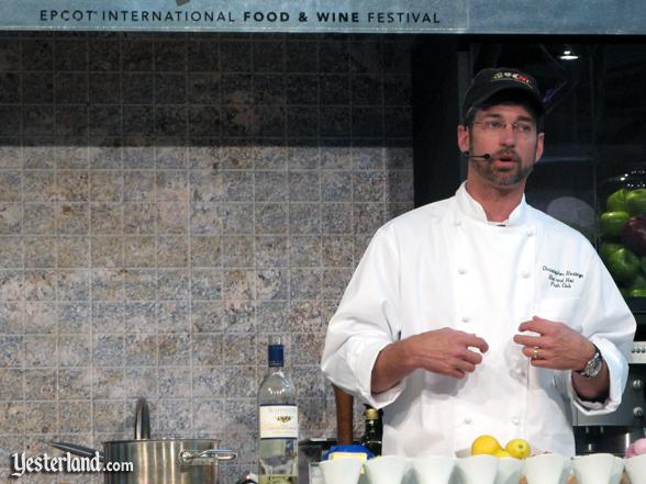 Chef at culinary demo, Epcot Food and Wine Festival, 2009