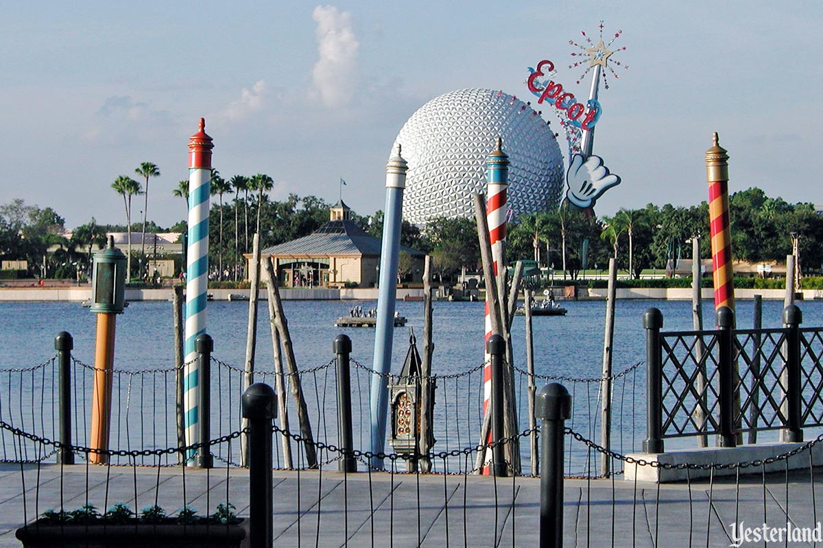 Epcot Icon Tower and Spaceship Earth from Italy