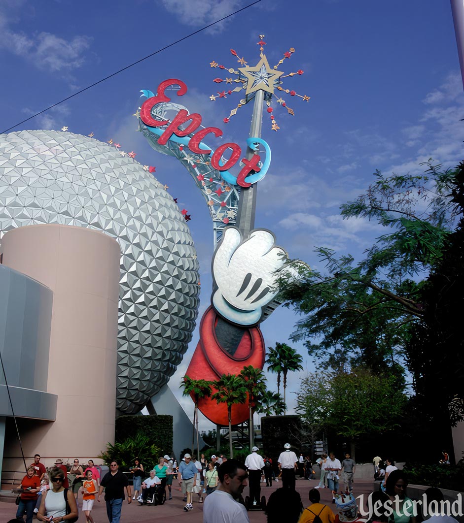 Epcot Icon Tower with Epcot sign