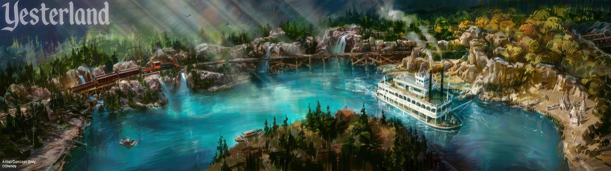 Concept art for revamped Rivers of America at Disneyland