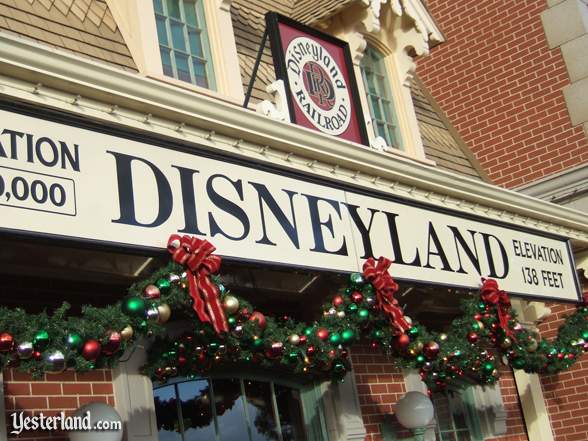 sign on Main Street Station at Disneyland