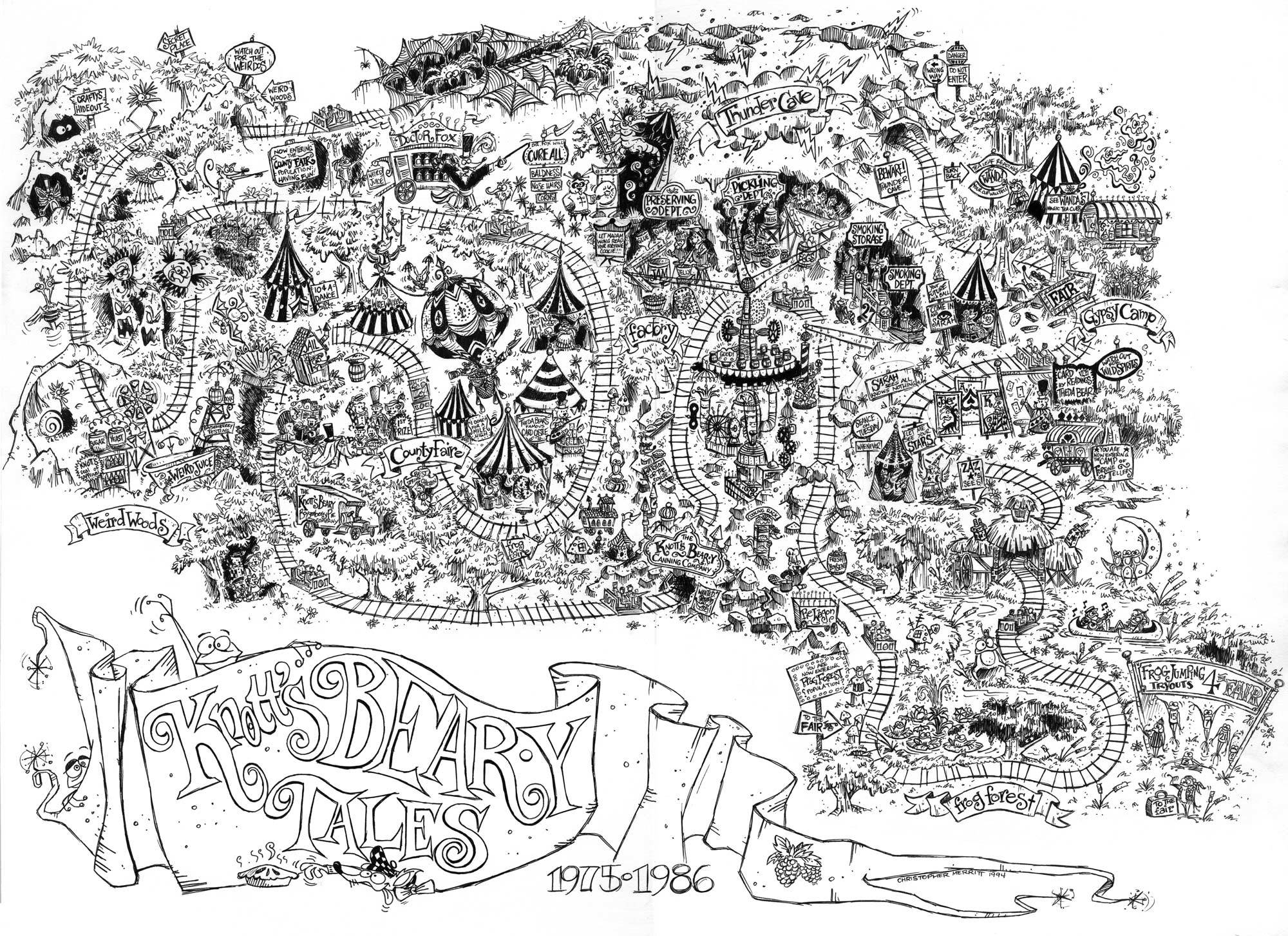 Fun Map of Knott’s Bear-y Tales by Chris Merritt