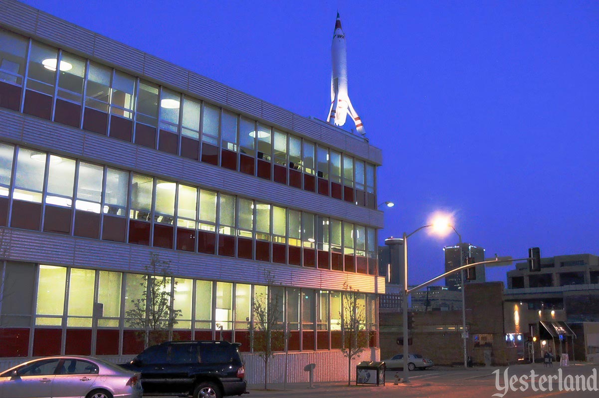 TWA Moonliner IV lit at night