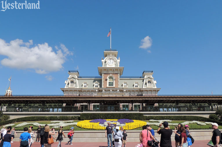 Floral Mickey at Main Street Station, Magic Kingdom, 2016