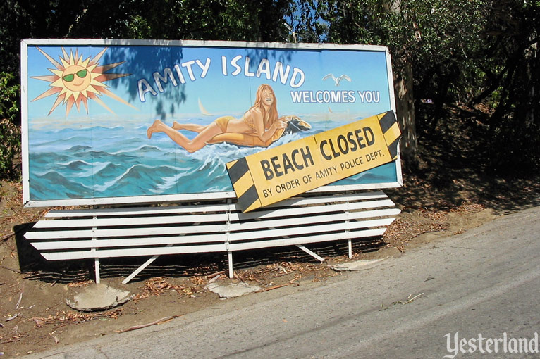 Amity billboard along the Studio Tour (tram tour) at Universal Studios Hollywood