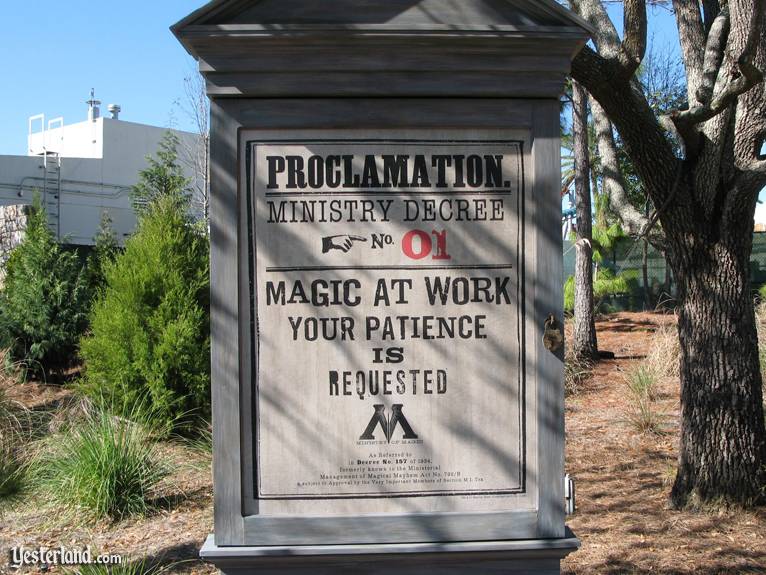 Photo of “Proclamation” sign at Islands of Adventure