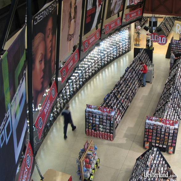 Curved wall with posters at Virgin Megastore at Downtown Disney, Walt Disney World