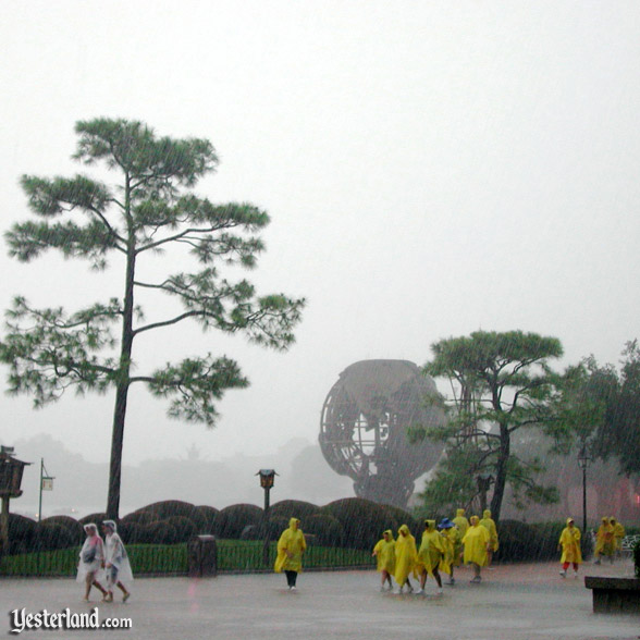 Transparent and yellow ponchos at Epcot, 2003