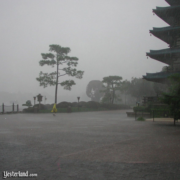 Heavy rain at Epcot, 2003