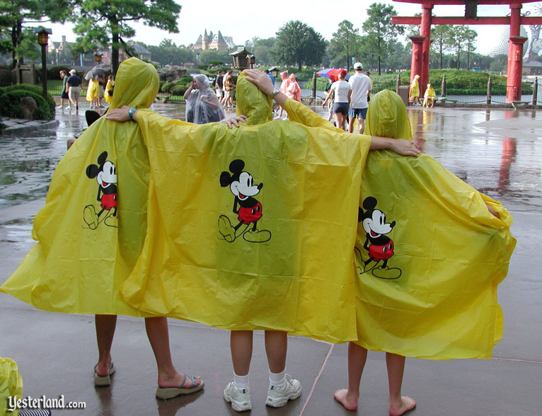 Yellow ponchos at Epcot, 2003